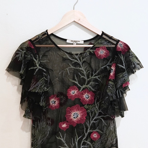 Floral Sheer Free Generation Embroidered Dress - Picture 2 of 8